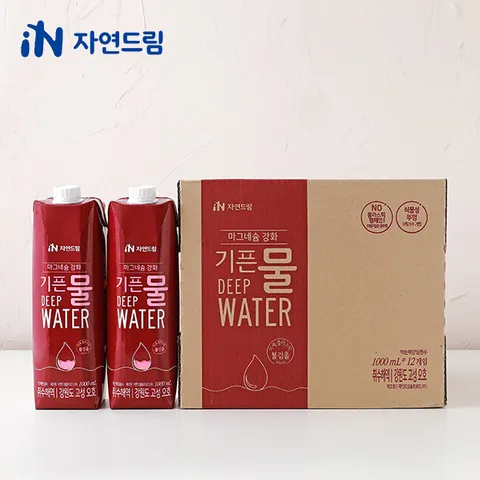 [  ][행사] 자연드림 마그네슘강화 기픈물 1000ml x (36개입) (멸균종이팩/해양심층수)