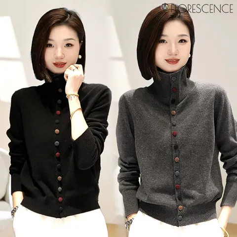 [ 플러스샵][플로레센스]단추폴라니트가디건2종