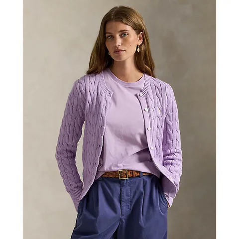 폴로 랄프 로렌 여성 케이블 니트 코튼 크루넥 카디건(WMPOSWENDW20538500) +할인쿠폰