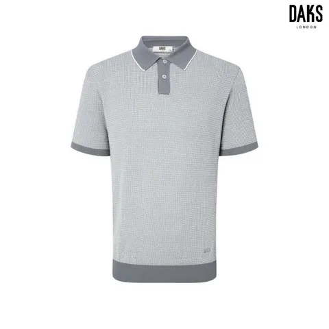 [현대백화점] [닥스남성] 코튼 혼방 그레이 컬러 믹스 카라넥 반팔 스웨터 (DMSW5BN03G2) +할인쿠폰