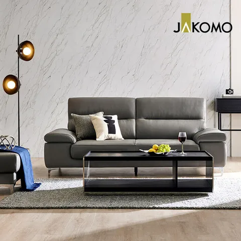 [자코모] 노바 3인 천연면피 소가죽 소파+스툴 +할인쿠폰