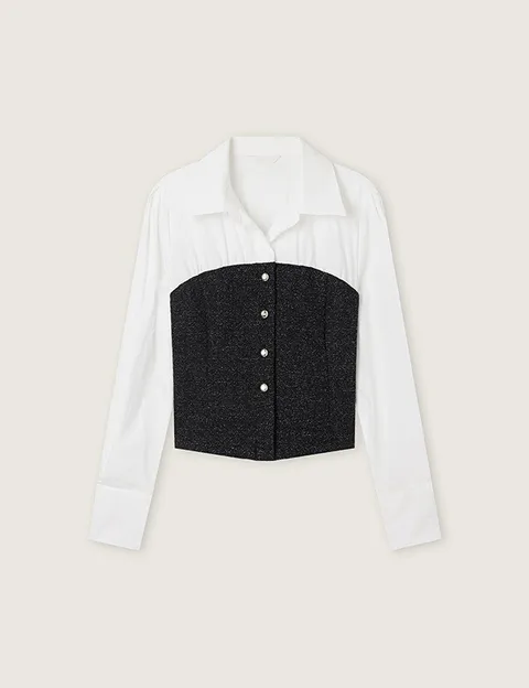 [현대백화점] [로엠]트위드 매칭 셔츠_RMYWF4CST1