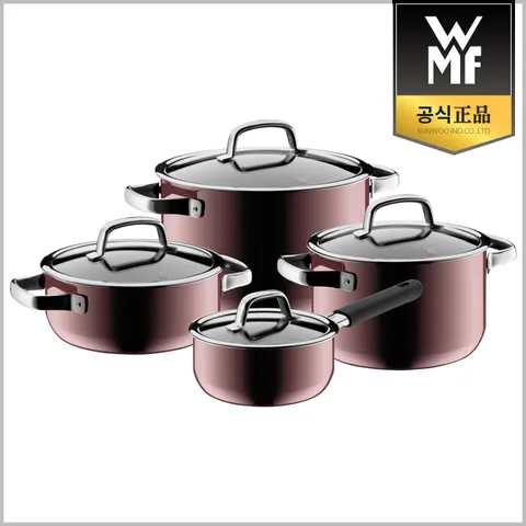[백화점 동일 상품] [WMF] 퓨전테크 미네랄 냄비 4종 세트 로즈쿼츠(16편수 20L 20H 24H)