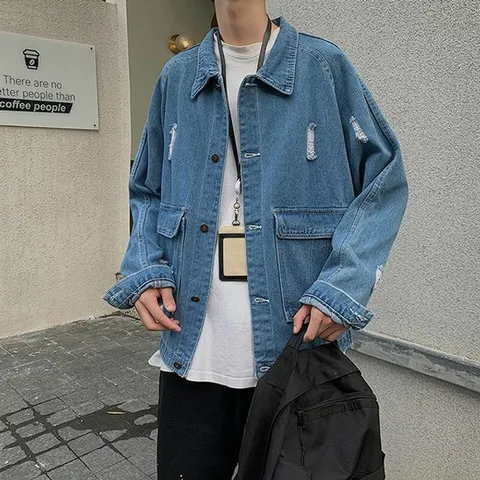 자켓 재킷 점퍼 빅사이즈 남성 포켓 스트릿한 데님 청자켓