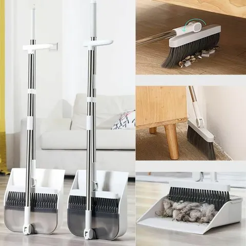 더블메이트 깔끔이 플라스틱 긴빗자루 만능 빗자루 쓰레받기
