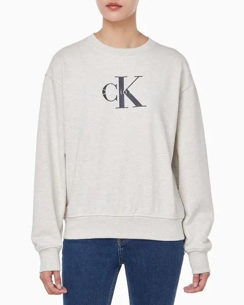 [현대백화점] [캘빈클라인진] (47B234G-PAP) 여성 모노그램 프렌치 태리 릴렉스드 핏 맨투맨 티셔츠 +할인쿠폰