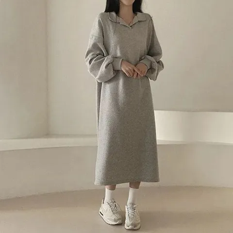 원피스 OPS 드레스 여성 데일리 3컬러 패션 카라 오버핏