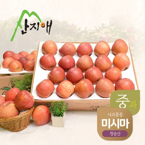 산지애 알뜰 못난이사과(중과) 4kg 2box / 청송산 미시마  당도선별