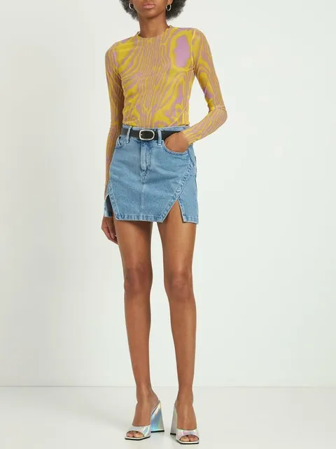 [해외배송] 23 S/S 마커스 알메이다 프린트 메쉬 크루넥 탑 B0060328950