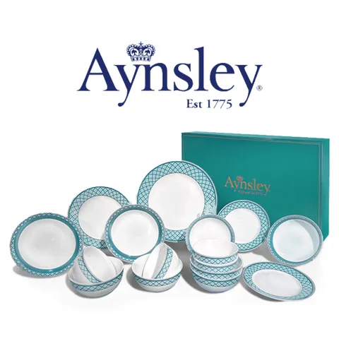 [앤슬리] 영국 명품그릇 아스톤 그린 4인 홈세트 16p