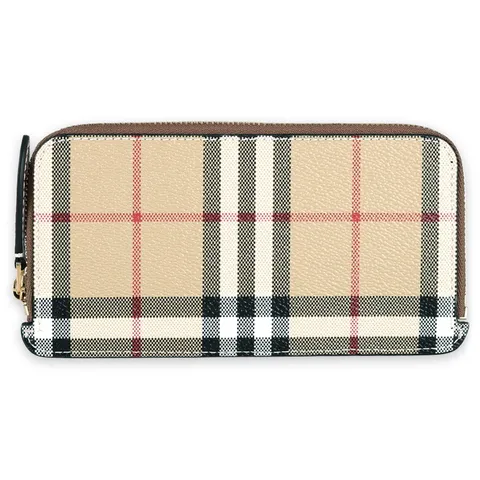 [버버리] 여성 체크 지퍼 레더 장지갑 8073978 +할인쿠폰