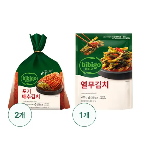 비비고 포기배추 김치 3.3kg*2개+열무김치 400g