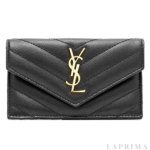 [SAINT LAURENT] 생로랑 캐비어 모노그램 카드지갑 612808-BOW01-1000 +무이자6개월