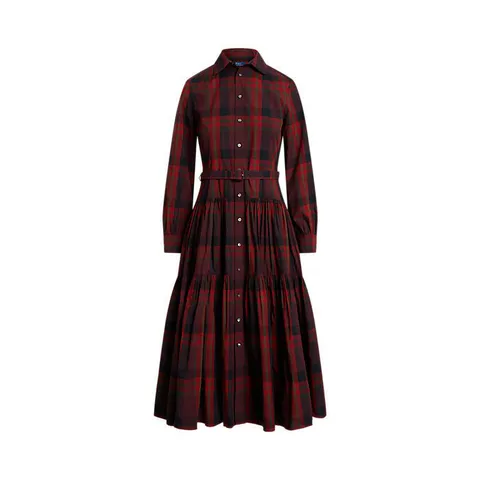 [현대백화점] 폴로 랄프 로렌 여성 플래드 티어드 셔츠드레스(WMPODRSNFA21003600)