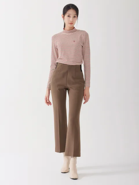 [지센] [24FW] 여성 [에센셜] 기모 스판 풀밴드 부츠컷 팬츠 LCPTOA73_DB