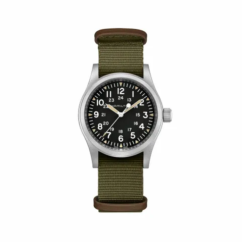 해밀턴 H69439931 카키필드 남성 나토밴드 메커니컬 38mm