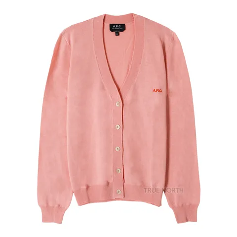 [아페쎄] 24SS 여성 COEZJ F22249 FAA 로고 자수 브이넥 가디건 핑크 +할인쿠폰
