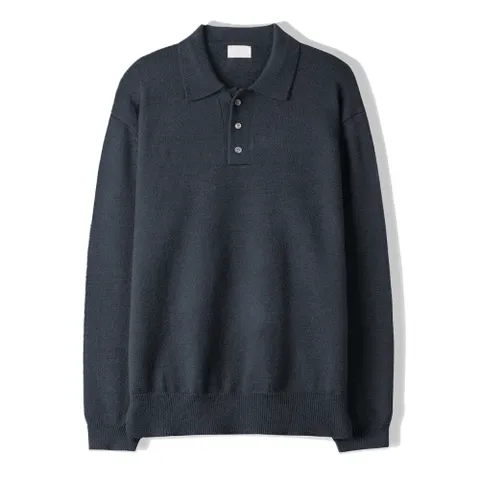 남자 벤코 단작 버튼 카라넥 니트티  SG-KN-Q033-카키