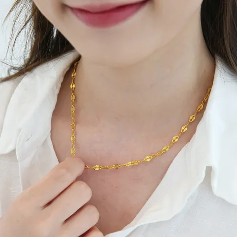 [한국귀금속보석거래소] 24K 순금 목걸이 샤인 체인 3.75g+18K 잠금장식