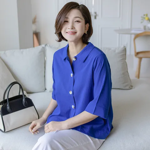 김여사  [빅사이즈](66-99) 썬데이 인견 셔츠 3NB404111 +할인쿠폰