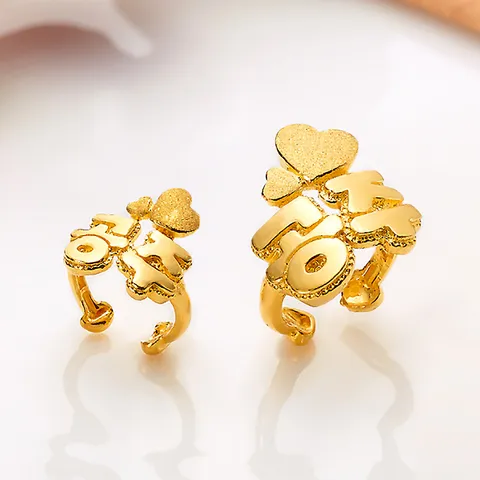 [한국표준금거래소] 99.9% 하트 글자 돌반지 3.75g