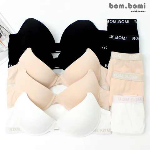 [봄보미] 소트프코튼 베이직 여성속옷 브라팬티 10종세트