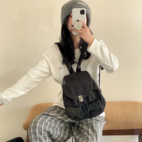 여성 가벼운가방 가죽포켓 골드버클 미니 백팩 +할인쿠폰