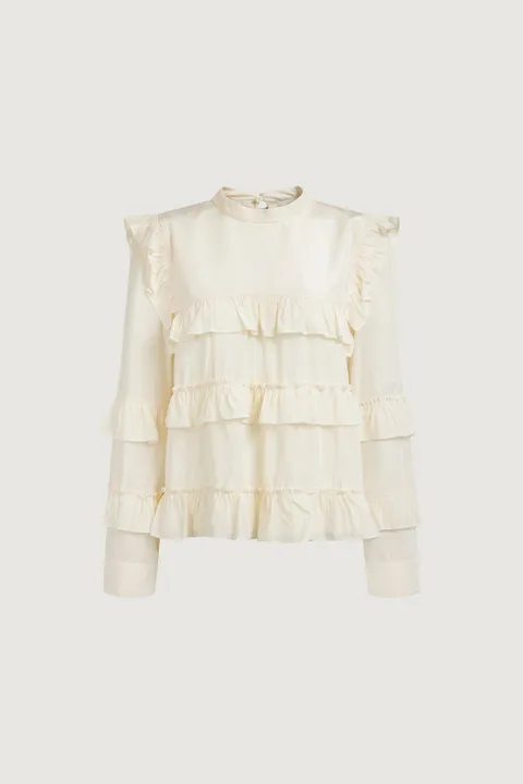 [현대백화점] [럭키슈에뜨] [아울렛] 프릴 포인트 긴팔 블라우스  LYSAW26400 1color/2size LYSAW26400