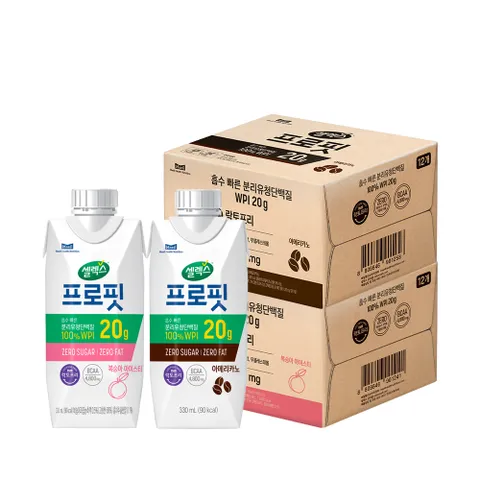 [본사직영]셀렉스 프로핏 웨이프로틴 드링크 복숭아+아메리카노 [330ml x 총 24팩]