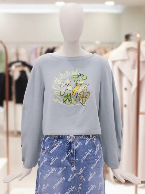 [현대백화점] [CC콜렉트] 아트웍 포인트 크롭 니트 탑 (C231KSK008)