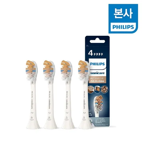 [6%다운쿠폰] PHILPS 필립스 소닉케어 A3 프리미엄 올인원 칫솔모 화이트 4개입 HX9094/67