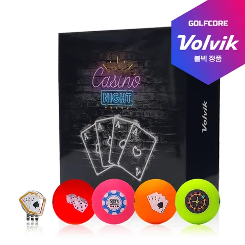 볼빅 신형 비비드 카지노 CASINO 홀덤 3피스 무광 골프공 4알+볼마커 +할인쿠폰
