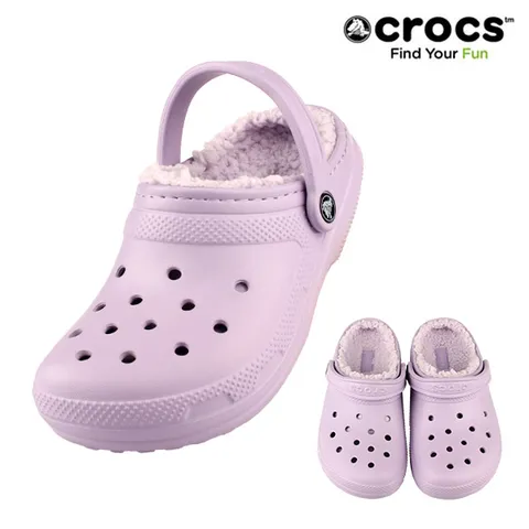 크록스 클래식 라인드 클로그 털신 라벤더 203591-50P +할인쿠폰