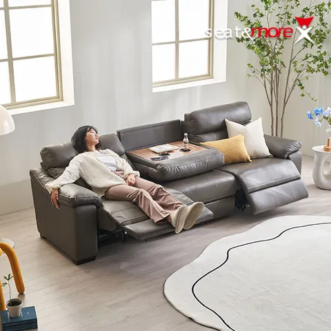 [시트앤모어]시저 전동 홈바 4인용 리클라이너 소파