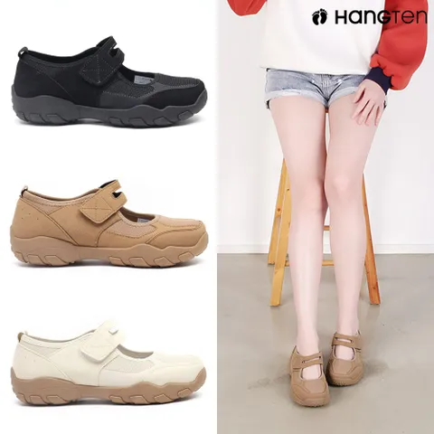 행텐 HT-5611 여성용 메리제인 운동화 스니커즈 찍찍이 단화 슬립온 발편한 신발 - 현대Hmall