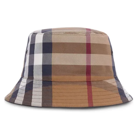 [버버리] 24SS 캔버스 체크 버킷햇 버치브라운 8041616
