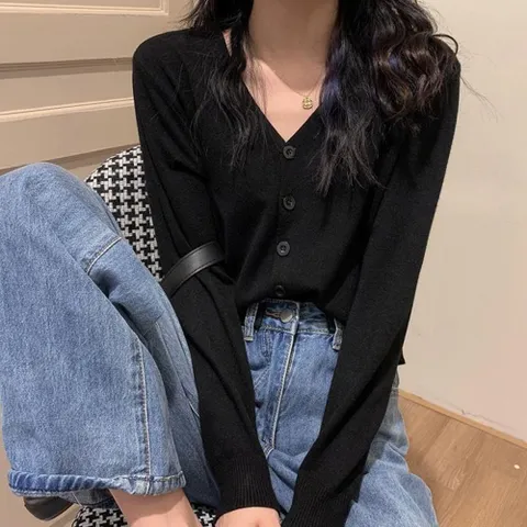 가디건 카디건 CD 아우터 심플 무지 디자인 숏 기장 얇은 캐주얼 여성 +할인쿠폰