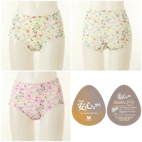 [현대백화점] [와코루] {WPT5007-CR VI} 모달 50수 화려한 꽃패턴의 요실금 안심 팬티  +사은품(   ★10만원이상 구매하신 모든 고객님께 사은품(양말or 비누) 증정 (랜덤발송/선택불가)★)