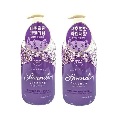 해피바스 라벤더 에센스 바디워시 900gx2개 대용량 릴렉싱 보습 향기좋은 바디클렌저 +할인쿠폰