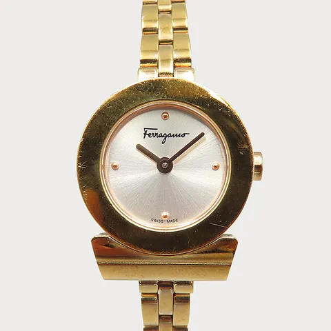 [중고]페라가모 FBF04-0016 금장 간치니 쿼츠 스틸 여성용 시계 K8077FE +할인쿠폰