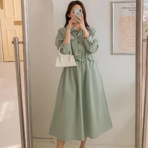 아트박스/신상오픈런 바스락원피스 에이라인 허리조절 셔츠원피스 +할인쿠폰