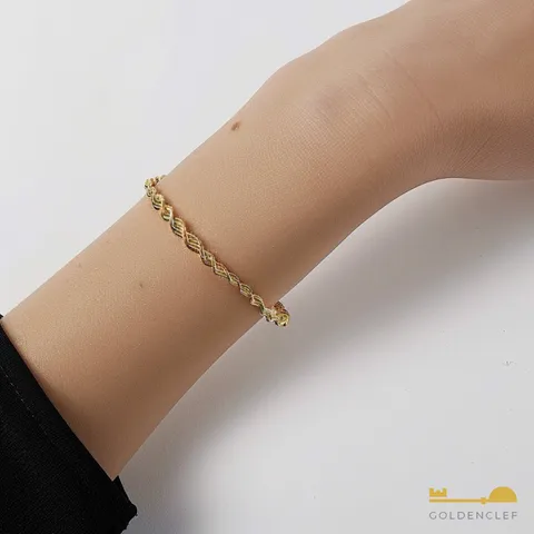 [100% MADE IN ITALY]{골든클레프} 18K 로프체인 팔찌 +무이자12개월