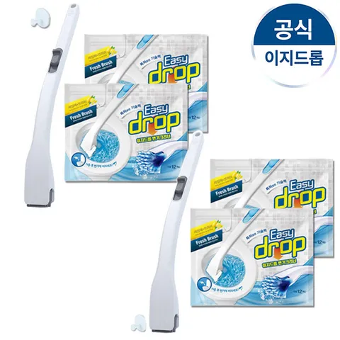 [이지드롭] 변기크리너 세트 그레이핸들2+리필4팩(48개입)