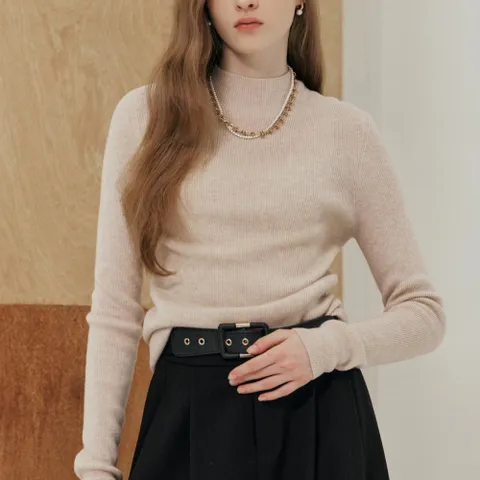 [마쟈] 글리터 믹스 리브 반목 폴라 니트 CD01QK001ON +할인쿠폰