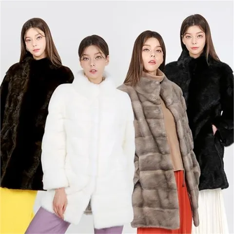 [하프클럽/노블밍크]P182 스탠카라 등배 밍크코트