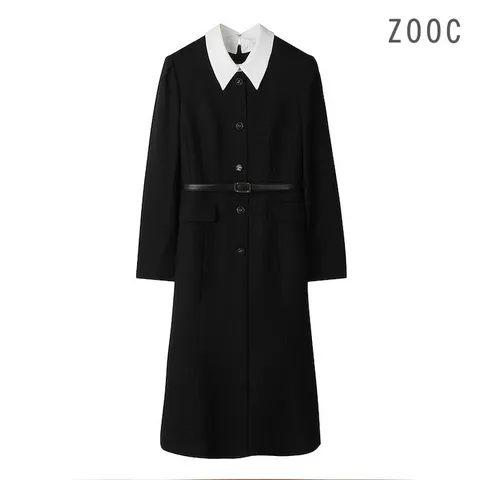 [ZOOC] 카라탈착 트위드 벨티드 원피스 BK_V234MSE931 +할인쿠폰