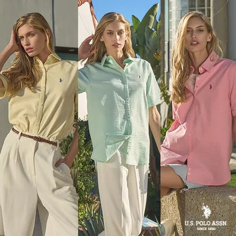 [런칭가 129000원][U.S. POLO ASSN.] USPA 여성 시어서커 셔츠 3종 (HUPS239208) - 현대Hmall