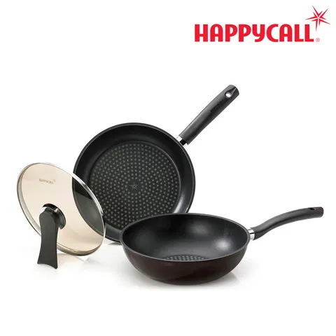 [본사직영] HC해피콜 다이아몬드 포셀 프라이팬 3종 세트 (24F/24W/뚜24)
