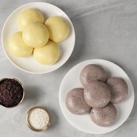 [안흥찐빵] 단호박쌀찐빵 30개 + 흑미쌀찐빵 30개