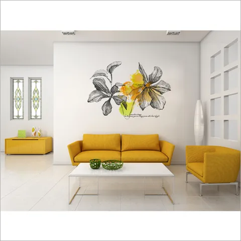 [홈앤데코 추천 플라워포인트벽지 꽃포인트벽지 꽃벽지]인터믹스 꽃디자인벽지 꽃드로잉포인트벽지 꽃뮤럴벽지 거실포인트벽지